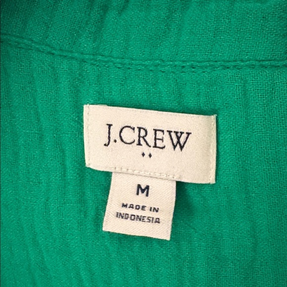 J.Crew Gauze button up shirt Medium Kelly Green - Picture 2 of 4